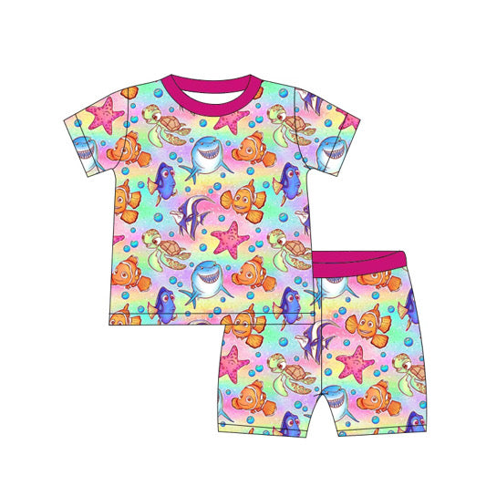 RTS Here Fishy Short Sleeve/Shorts Bamboo Jams