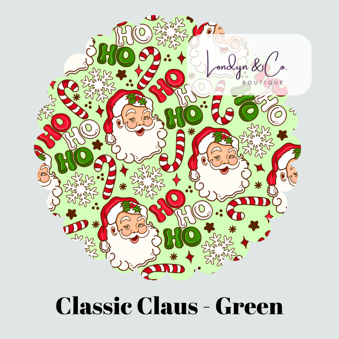 PRE ORDER Classic Claus - Green Athletic Polo Shirt- BOYS
