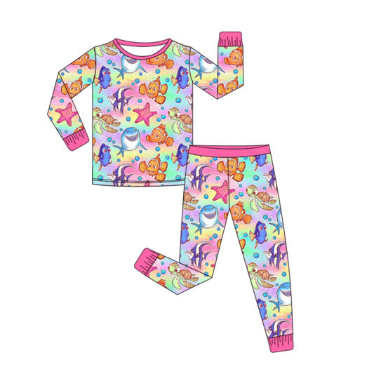 PRE-ORDER Here Fishy Long Sleeve/Pants Bamboo Jams