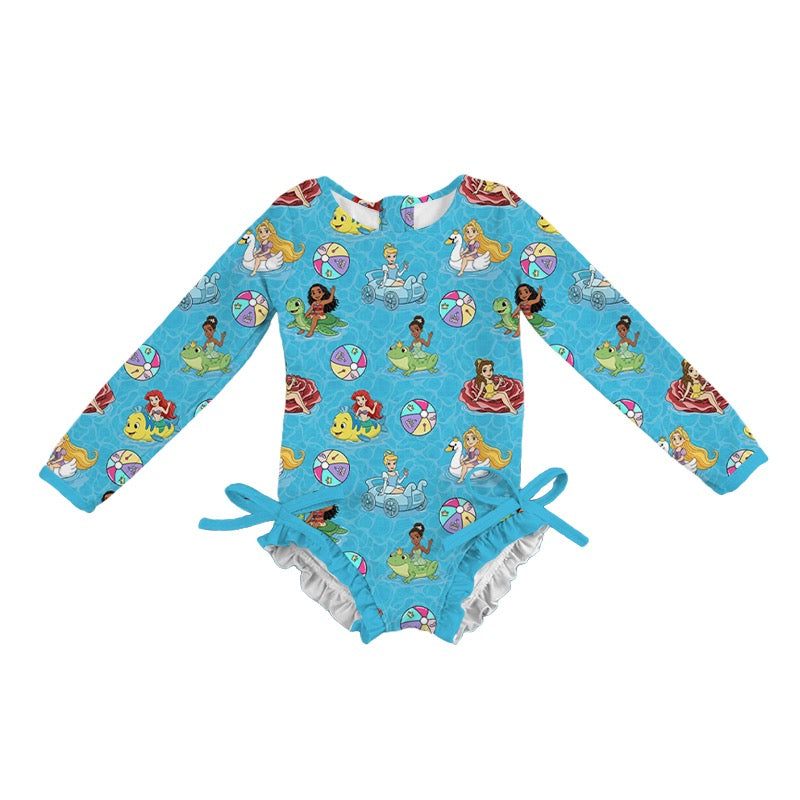 RTS Princess Pool Party One PC Long Sleeve Swim- GIRL’S