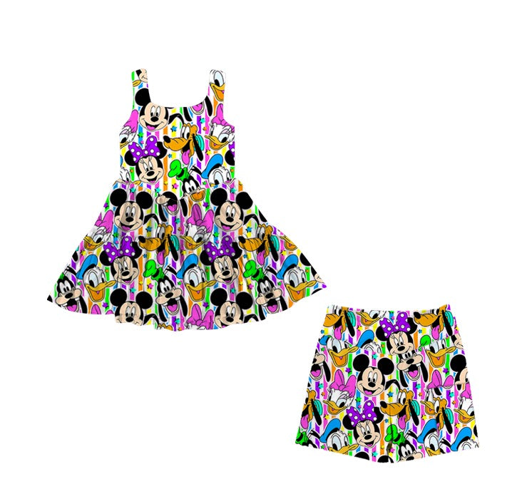 PREORDER Fab Stripes Athletic Printed Tulle Twirl Set - GIRL’S