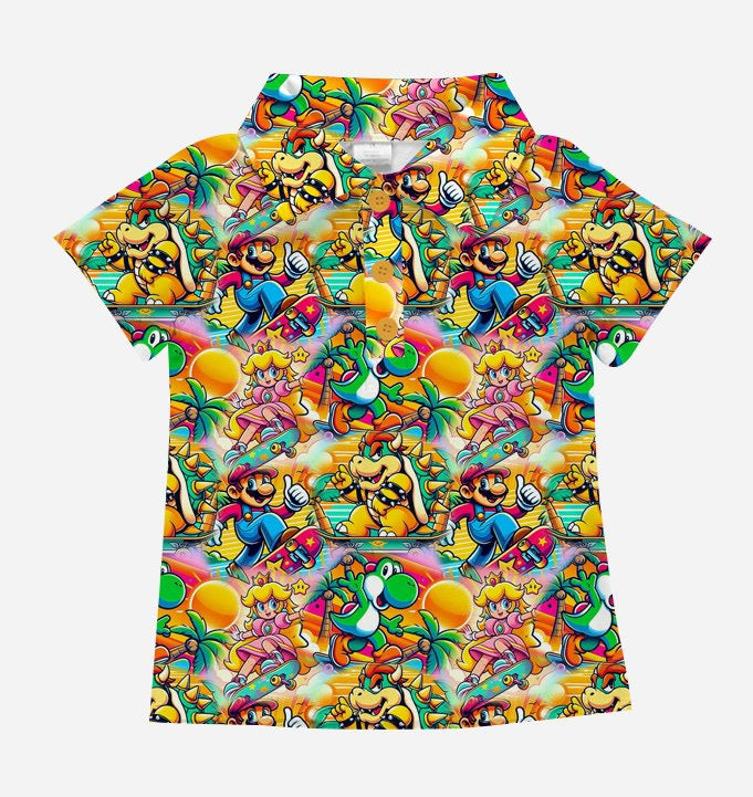 PRE ORDER Power Up Paradise Athletic Polo Shirt- BOYS