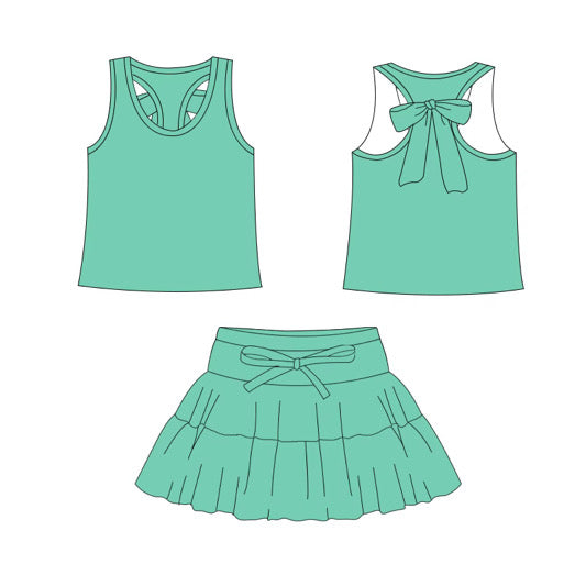 RTS Basics SEAFOAM Racer Bow Athletic Set  - GIRL’S