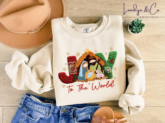 Joy Nativity Faux Yarn Tee