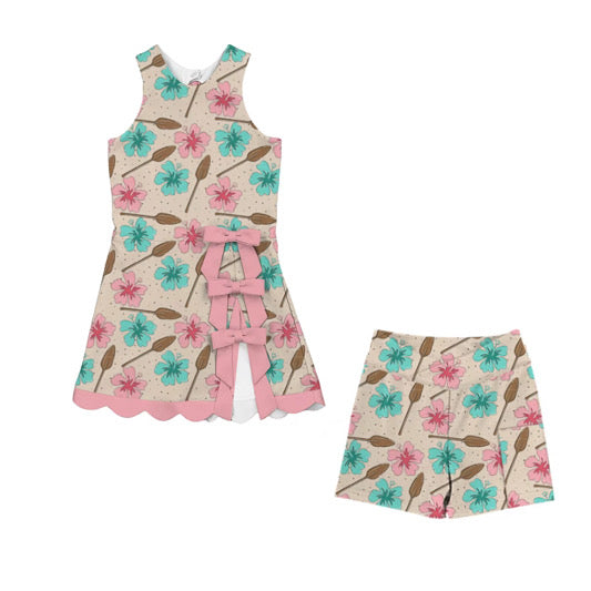 PRE-ORDER  Pacific Bloom Bow Athletic Dress - GIRL