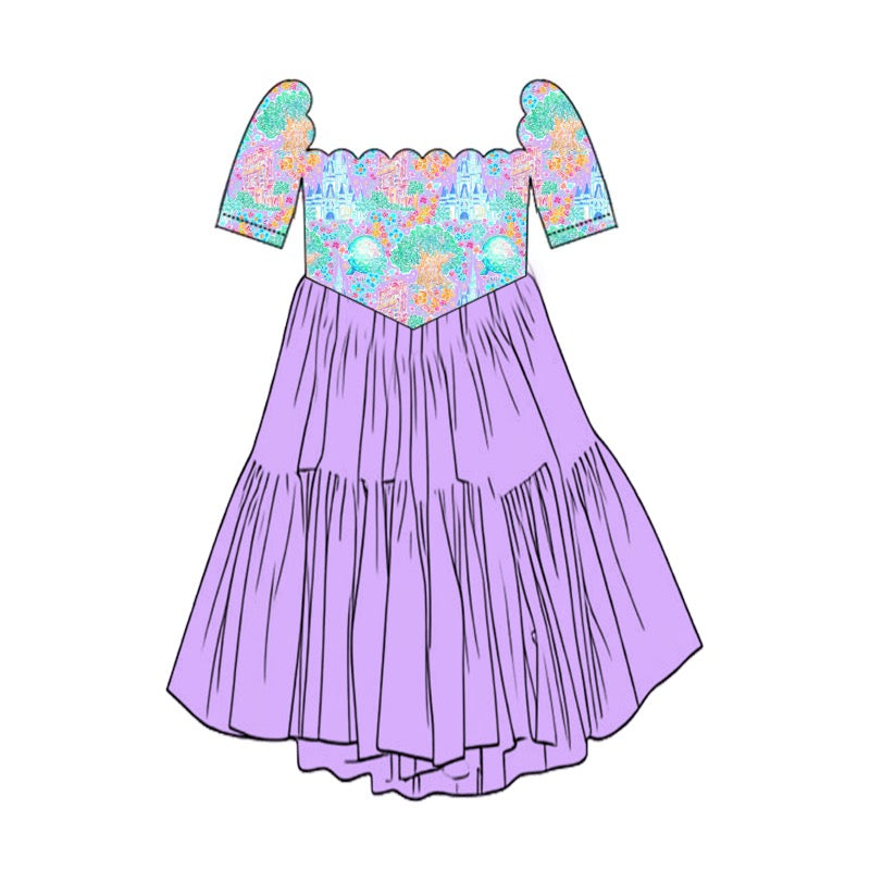 PRE ORDER Park Icons - Purple Athletic MOLLY Short Sleeve Tulle Twirl - ADULT