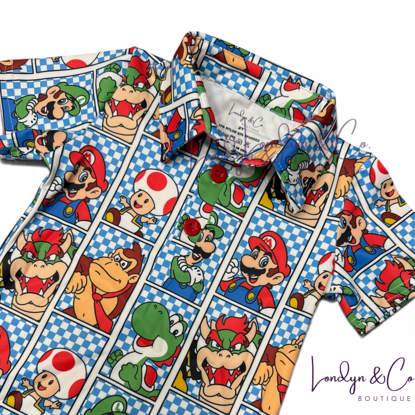 RTS Mushroom Kingdom Athletic Polo Shirt- BOYS
