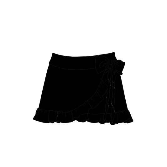 PREORDER Basics Black Ruffle Skort  - ADULT