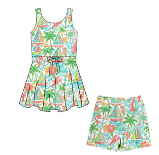 PREORDER Coral Compass  Athletic Dress  - ADULT