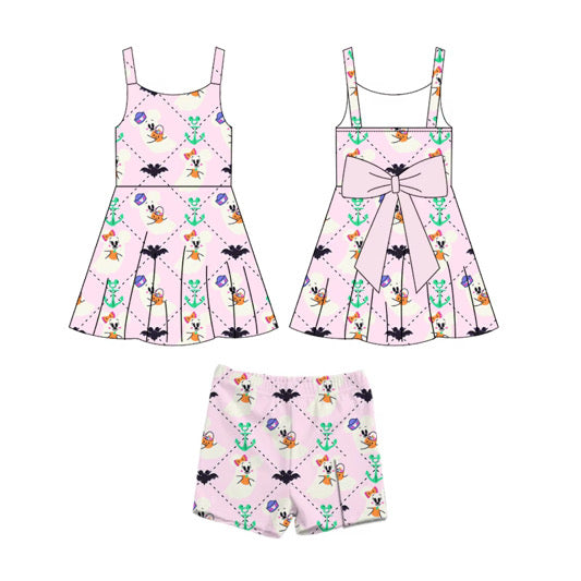 PREORDER Ghostly Sailor Bow Backed Athletic Dress Set  - GIRL’S