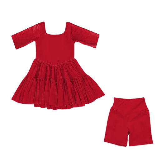 PRE ORDER Basics Red Tulle Twirl Dress Set - ADULT