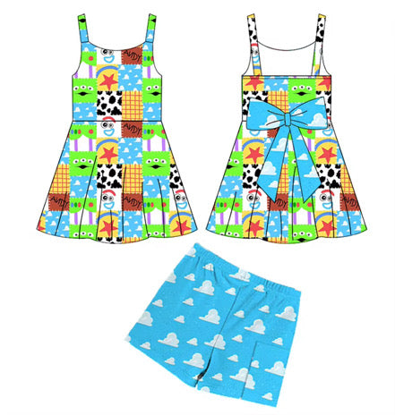 PREORDER Patchwork Toys  Bow Backed Athletic Dress Set  - GIRL’S