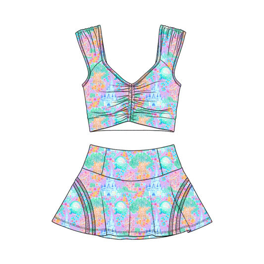 PREORDER  Park Icons - Purple Cropped Athletic Set  - GIRL’S