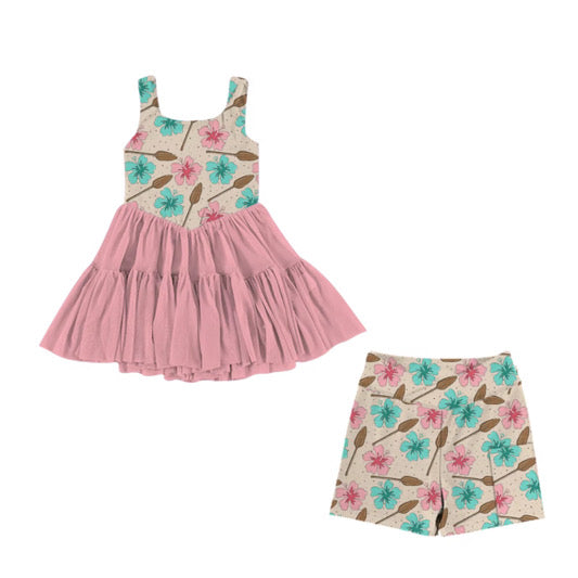 PREORDER  Pacific Bloom Athletic Tulle Twirl Set  - GIRL’S