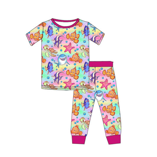 PRE-ORDER Here Fishy Short Sleeve/Pants Bamboo Jams