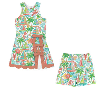 PRE ORDER Coral Compass Bow Athletic Twirl - ADULT