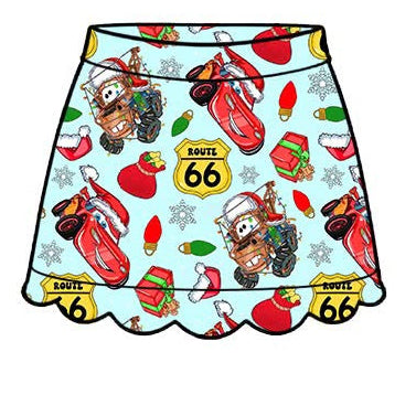 PREORDER  Rt. 66 Holiday Scalloped  Skort  - ADULT