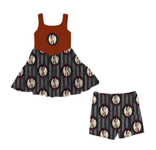 PRE ORDER Villain Gallery - Bad to the Bone Printed Tulle Twirl Dress Set - ADULT