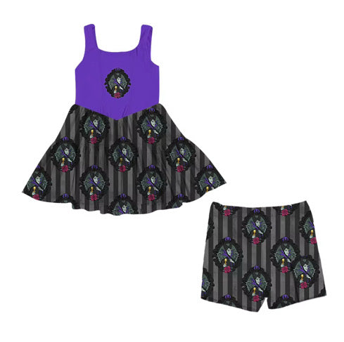 PREORDER Villain Gallery -  Mistress of Evil Printed Tulle Twirl Dress Set  - GIRL’S