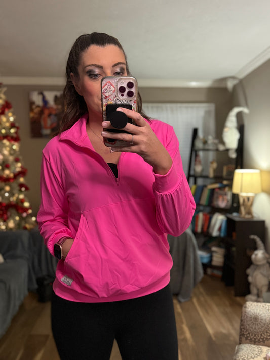 PRE-ORDER Hot Pink Basics ATHLETIC Pullover - KIDS