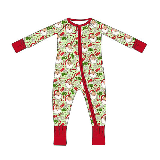 PREORDER  Classic Claus - Green - Infant Zippy with fold over hand cuffs