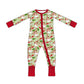 PREORDER  Classic Claus - Green - Infant Zippy with fold over hand cuffs