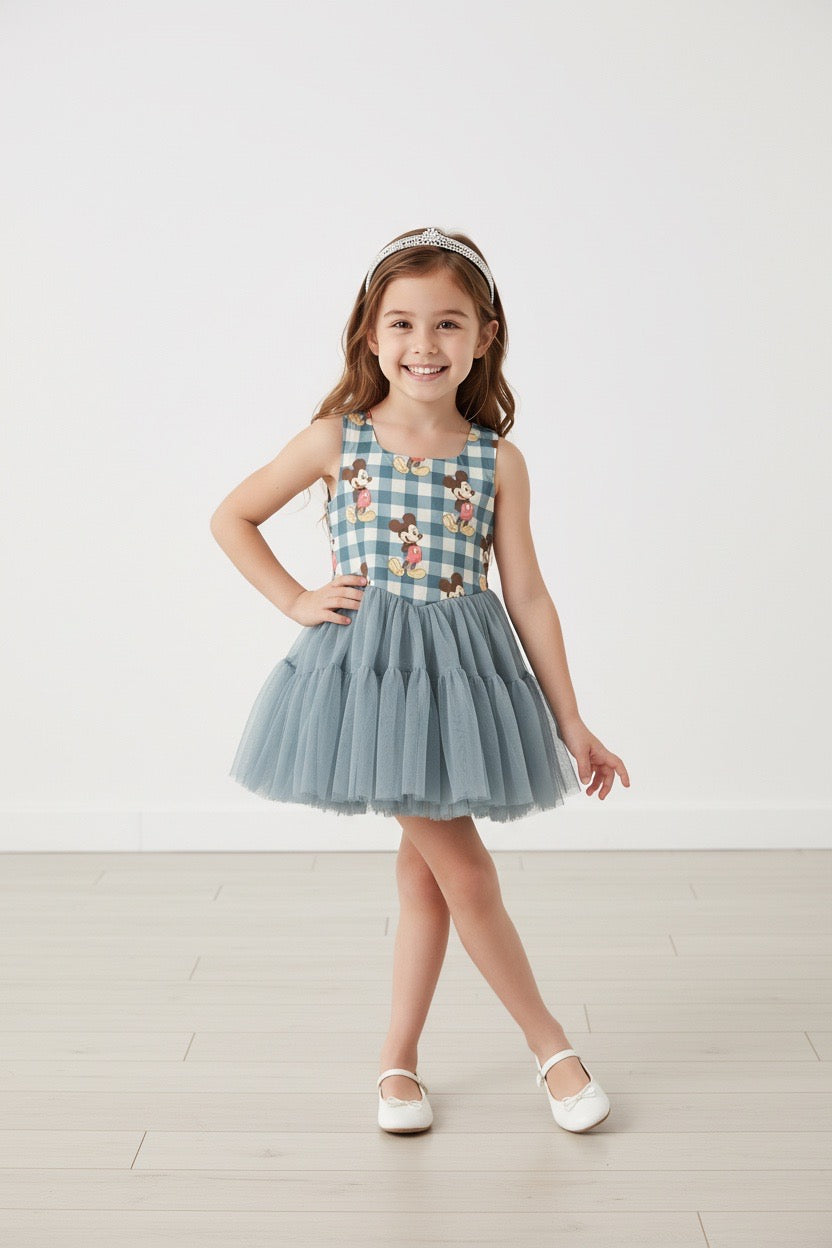 RTS Gingham Mouse Athletic Tulle Twirl Set  - GIRL’S