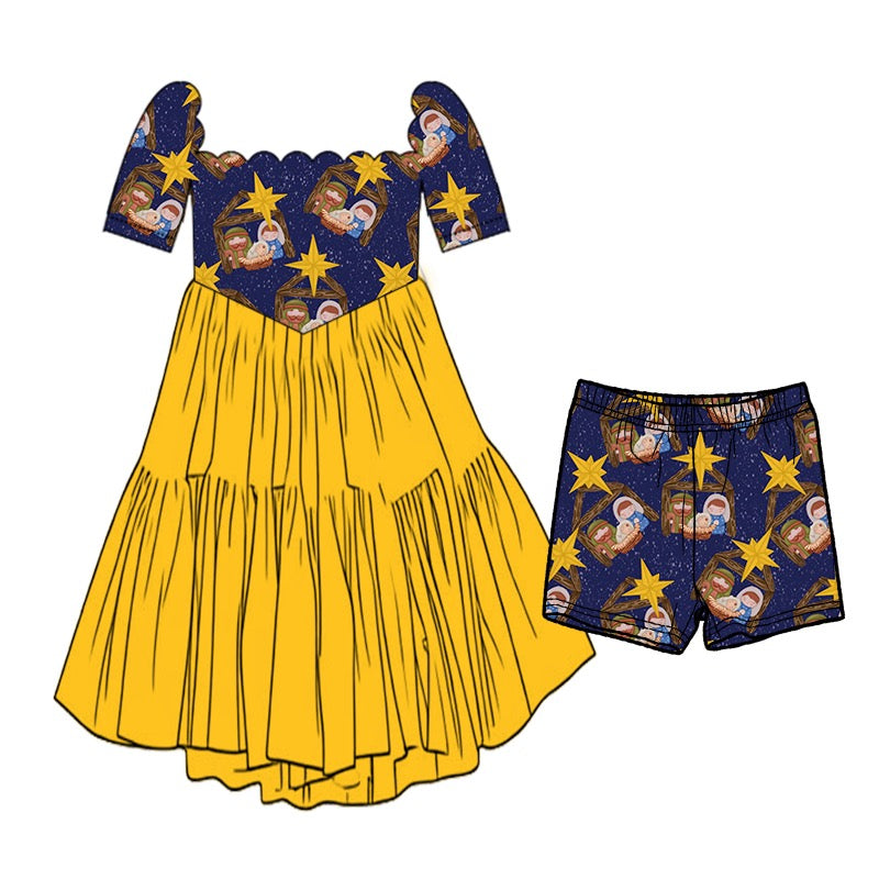 PREORDER  Silent Night Athletic MOLLY Short SleeveTulle Twirl Set  - GIRL’S