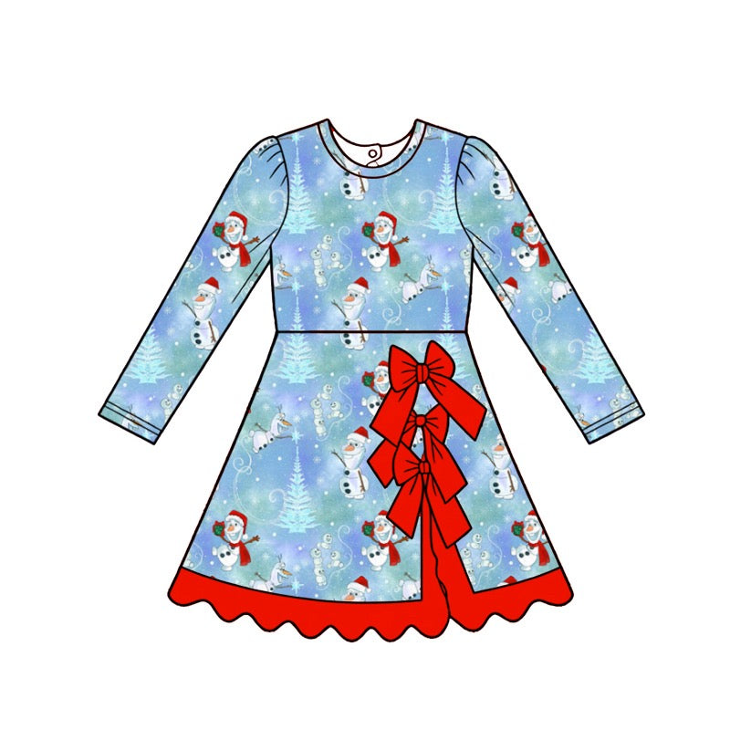 PRE-ORDER Snow Ho Ho Bow Athletic Dress - GIRL
