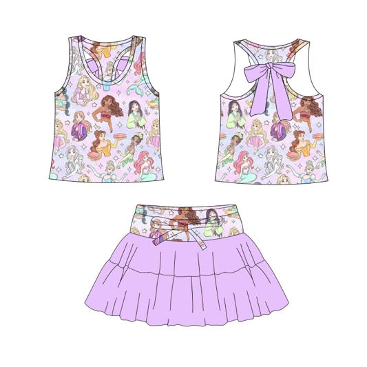 PREORDER Pastel Princess Racer Bow Athletic Set  - ADULT