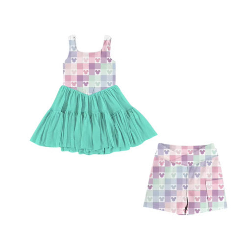 PRE ORDER Pastel Gingham Tulle Twirl Dress Set - ADULT