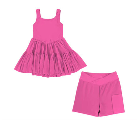 PRE ORDER Basics- Pink Tulle Twirl Dress Set - ADULT