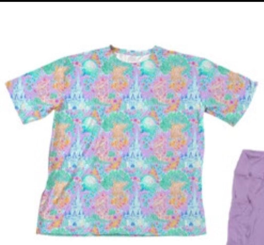PRE ORDER  Park Icons - Purple Slouchy Crew Tee- ADULT