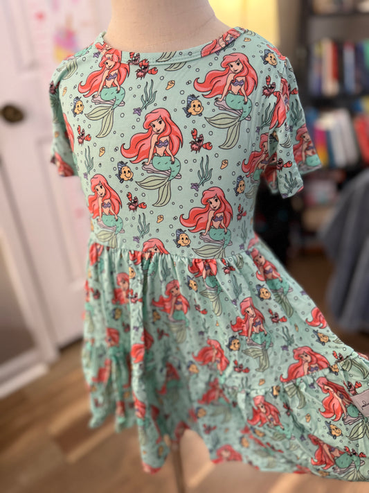 RTS Mermaid Wishes Lounge Twirl Bamboo w Shorts - GIRL’S