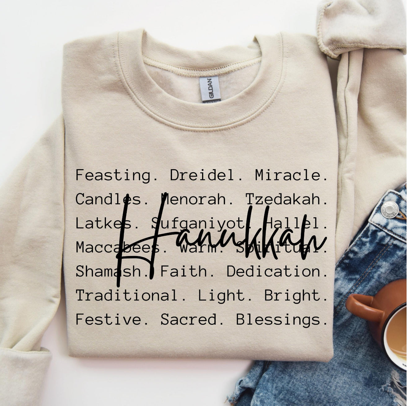Hanukkah Script Sweatshirt