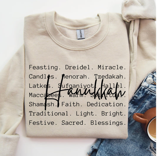 Hanukkah Script Sweatshirt