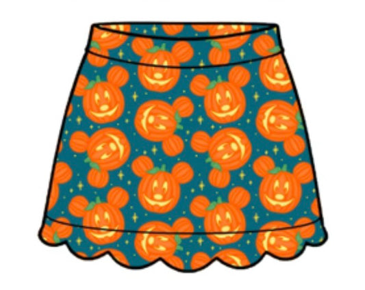 PREORDER Main Street Pumpkins Scalloped  Skort  - ADULT