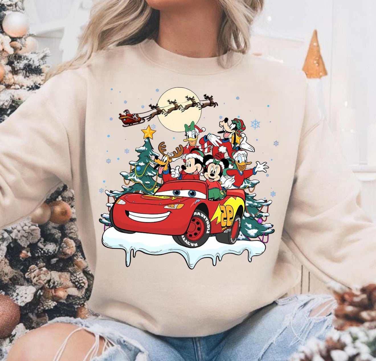 Christmas Cars/Mickey Sweatshirt