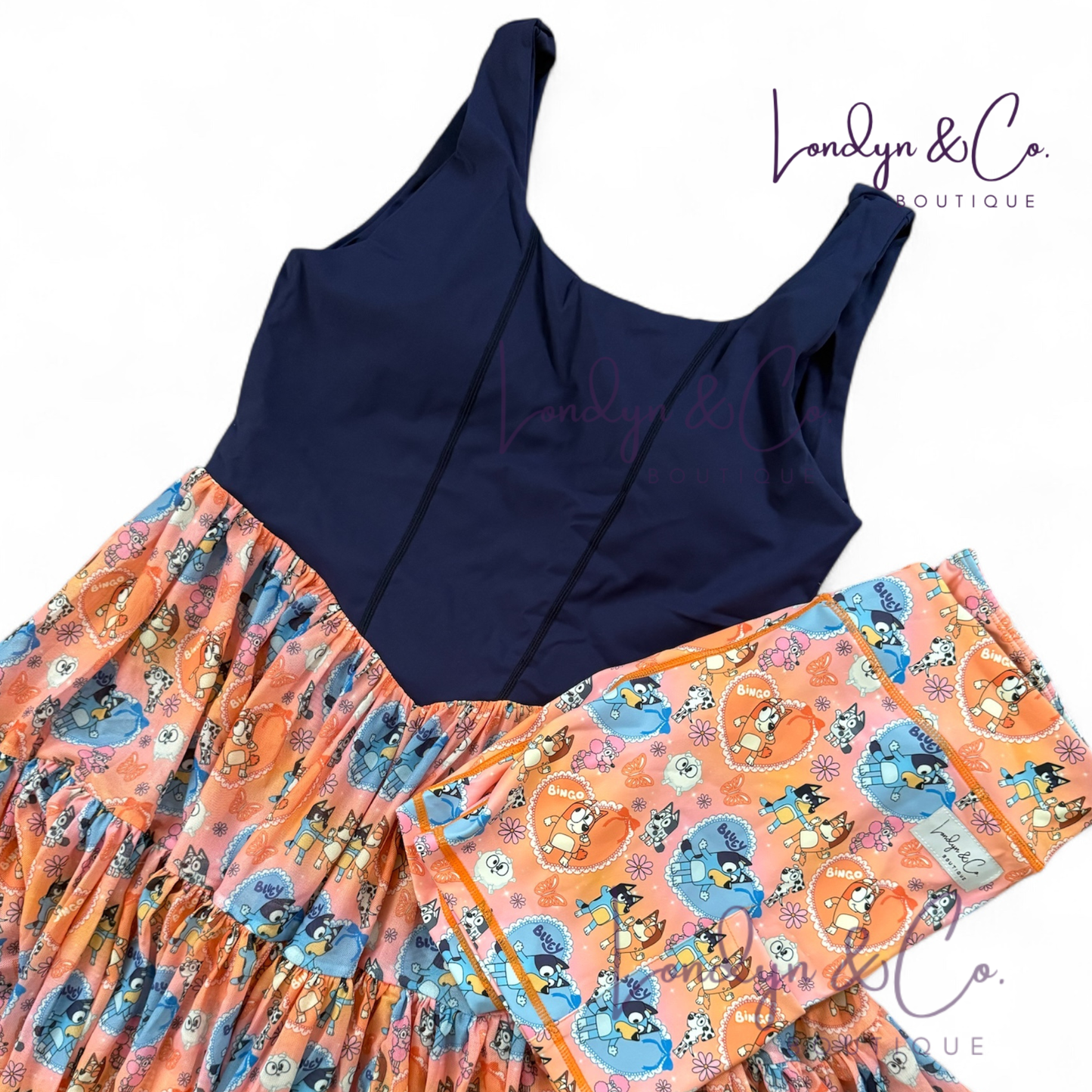 PREORDER For Real Life! Orange Printed Tulle Twirl Dress Set  - GIRL’S