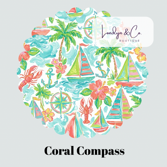 PRE ORDER Coral Compass Athletic Polo Shirt- BOYS