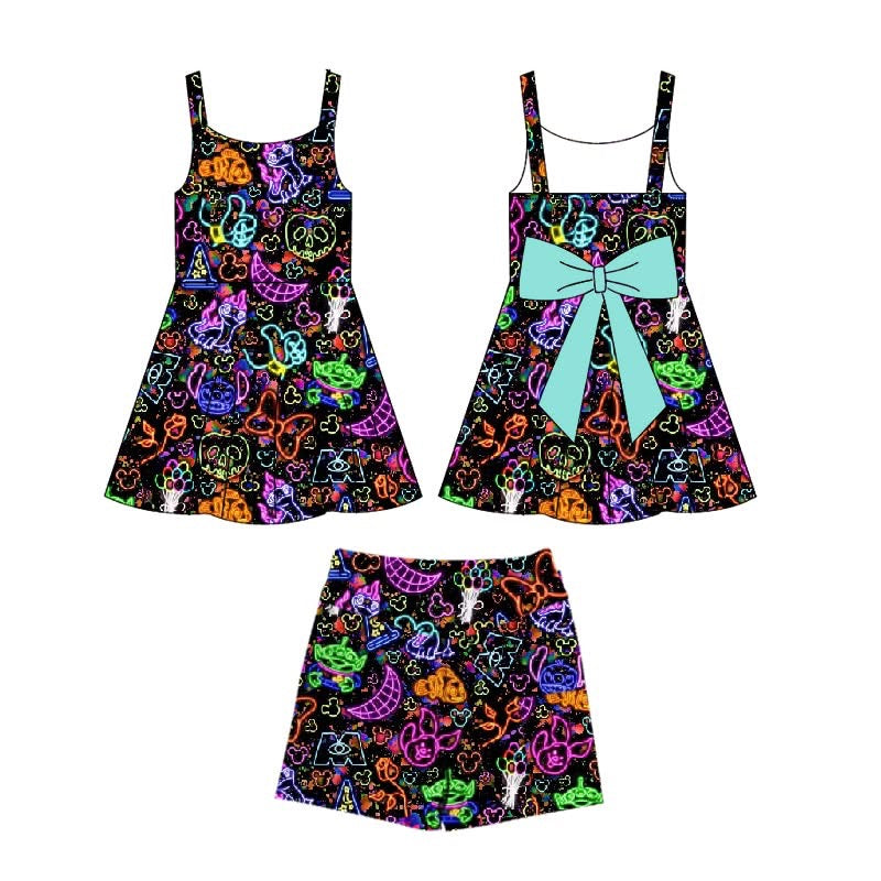 PRE ORDER Electric Parade Bow Backed Athletic Dress Set - ADULT