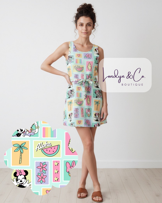 PREORDER Aloha Mouse Athletic Dress  - GIRL’S