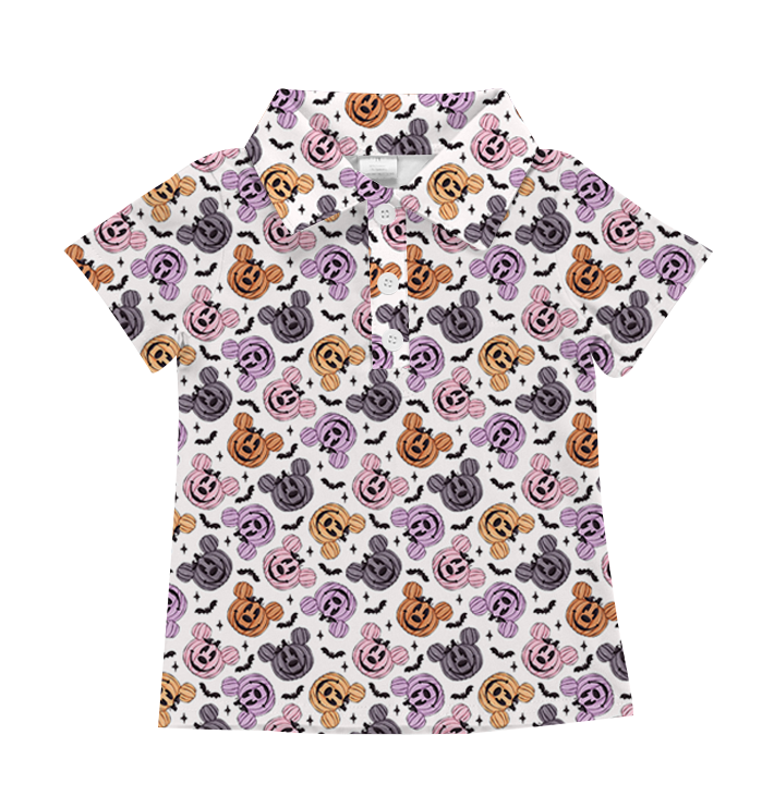 RTS Pastel Pumpkins Athletic Polo Shirt- BOYS