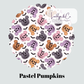 PREORDER Pastel Pumpkins Printed Mesh Skort  - ADULT