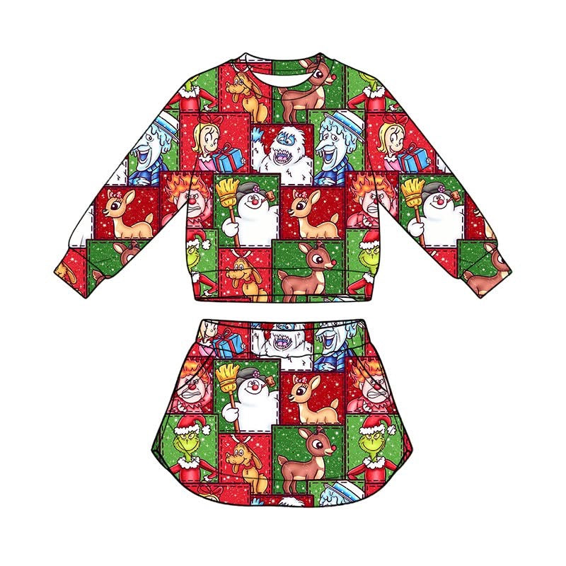PREORDER North Pole Block Party Sweatshirt/Skort Set - ADULT