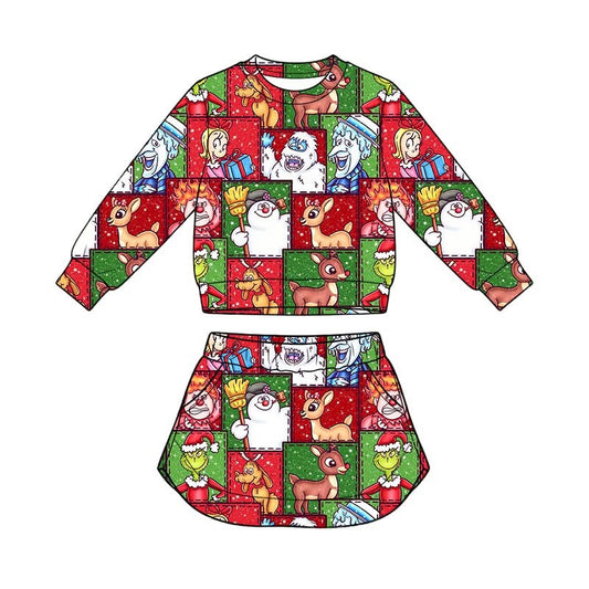 PREORDER North Pole Block Party Sweatshirt/Skort Set - ADULT
