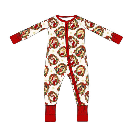 PREORDER Yuletide Royalty - Infant Zippy with fold over hand cuffs