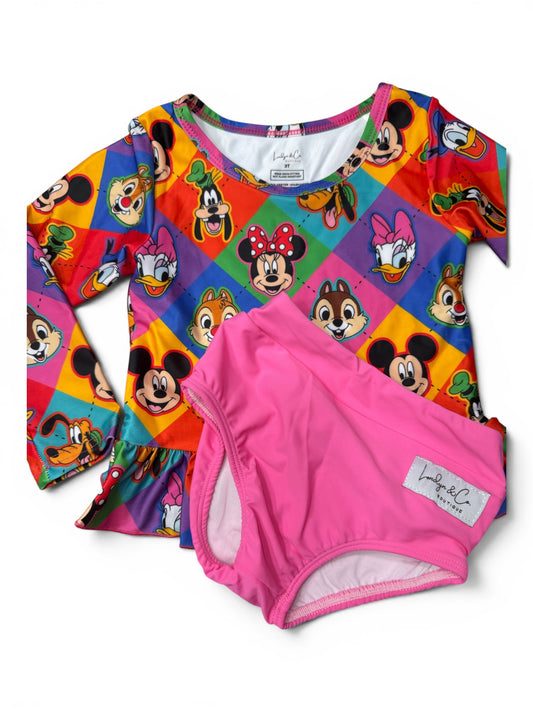 RTS Neon Six Long Sleeve 2pc Swim- GIRL’S