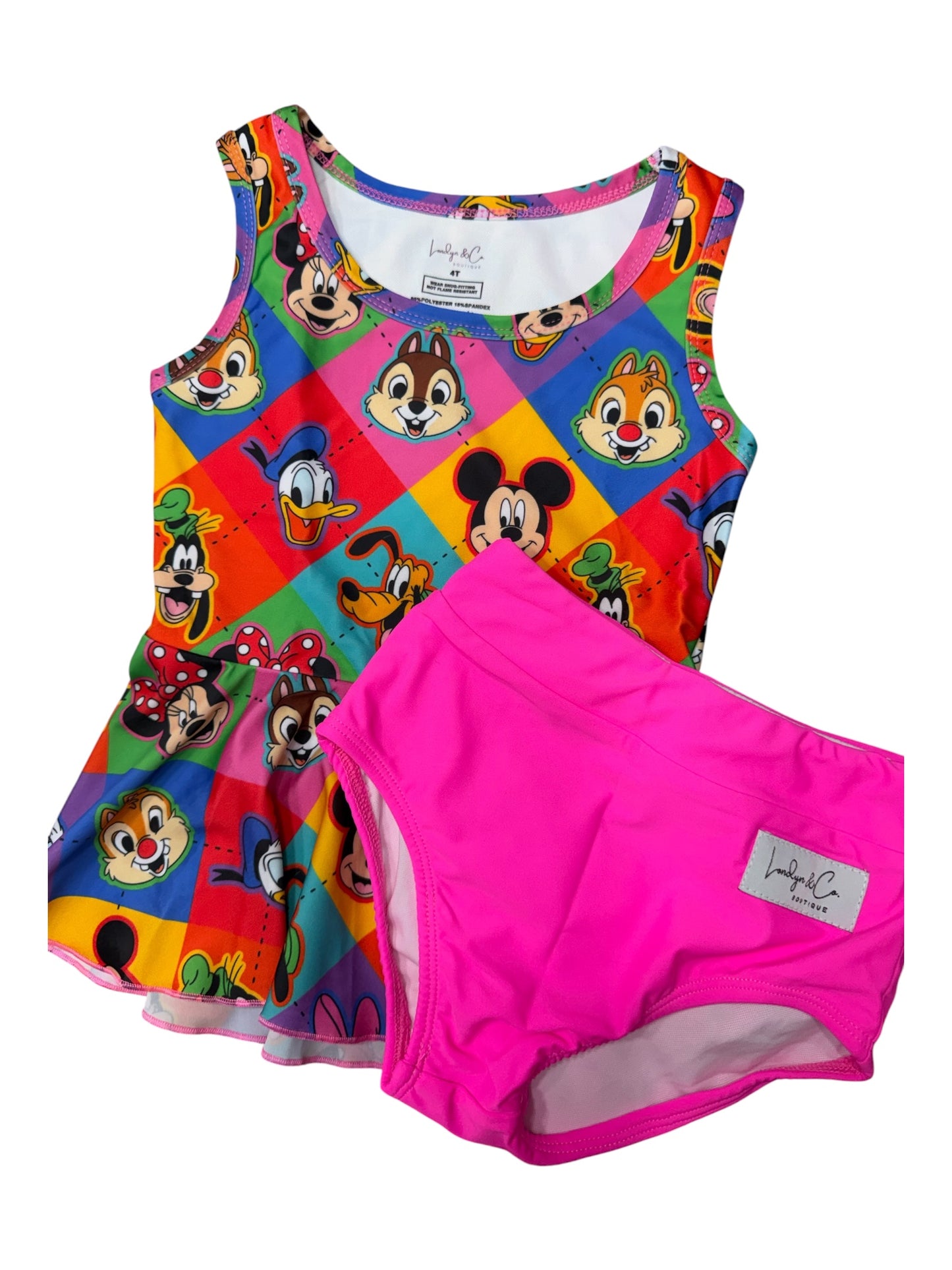 RTS Neon Six 2pc Tankini Swim- GIRL’S