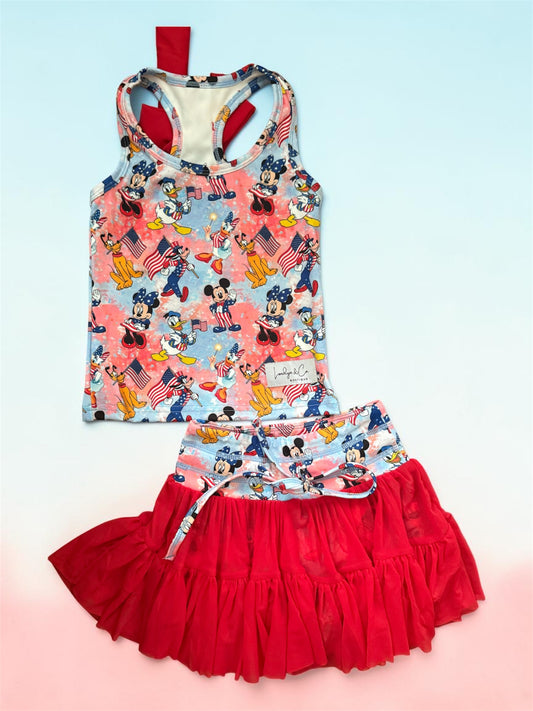 RTS Patriotic Pals Racer Bow Athletic Set  - GIRL’S